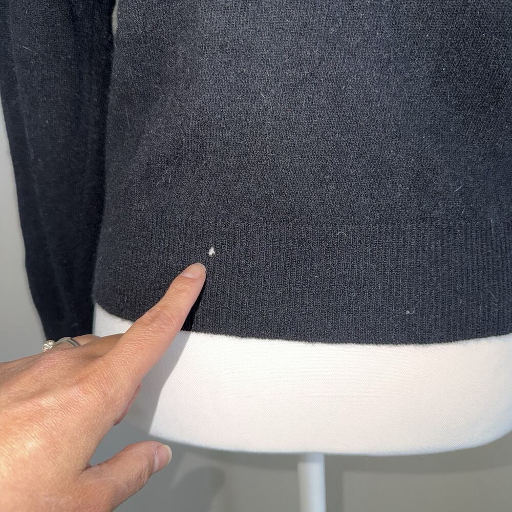 Vintage 80’s Lambswool Angora Women’s Sweater Small Black Sequins Shoulder Pads - Picture 8 of 12